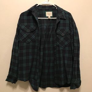 Dark green & navy blue flannel